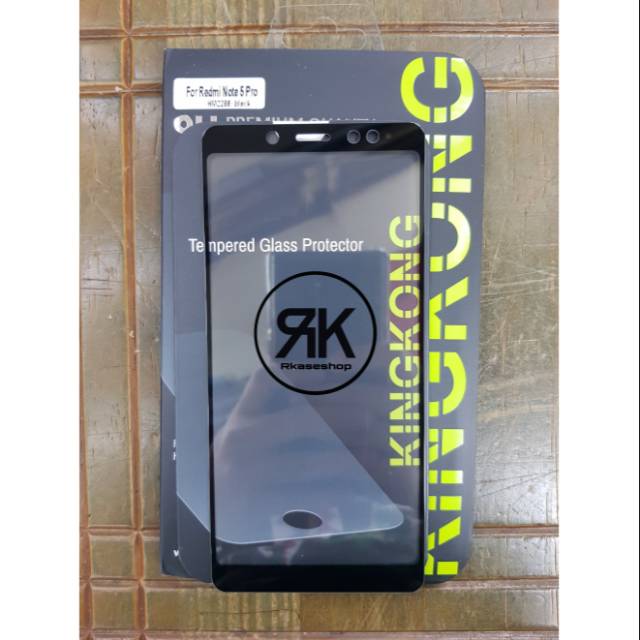 kingkong tempered glass full xiaomi redmi note 5 pro anti gores screen guard kaca