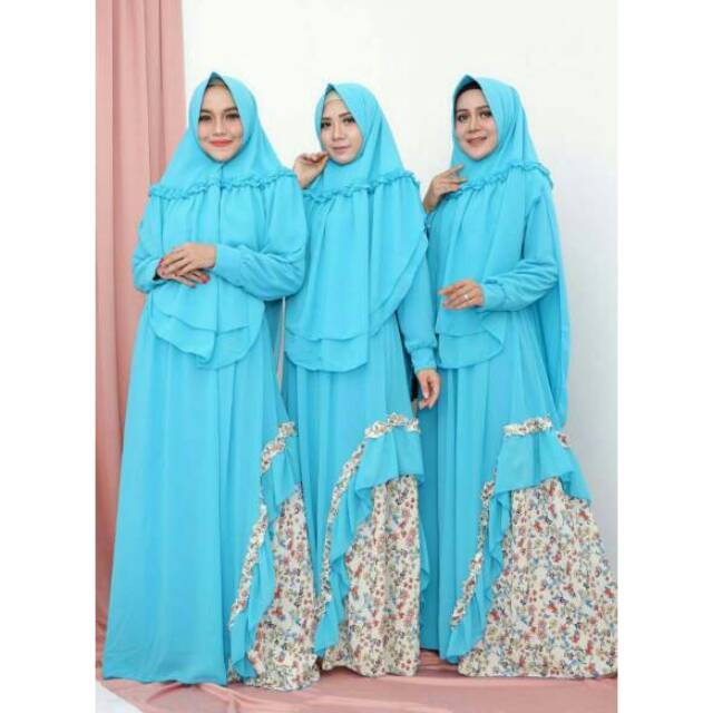 Mayra syari plus khimar bahan full ceruty banydoll