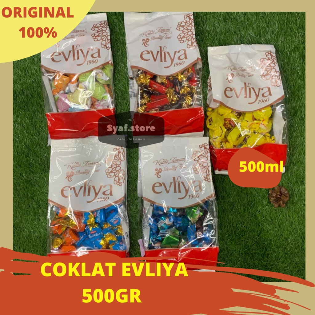 

COKLAT EVLIYA TURKI HALAL OLEH OLEH HAJI UMROH 500 GR PREMIUM ORIGINAL