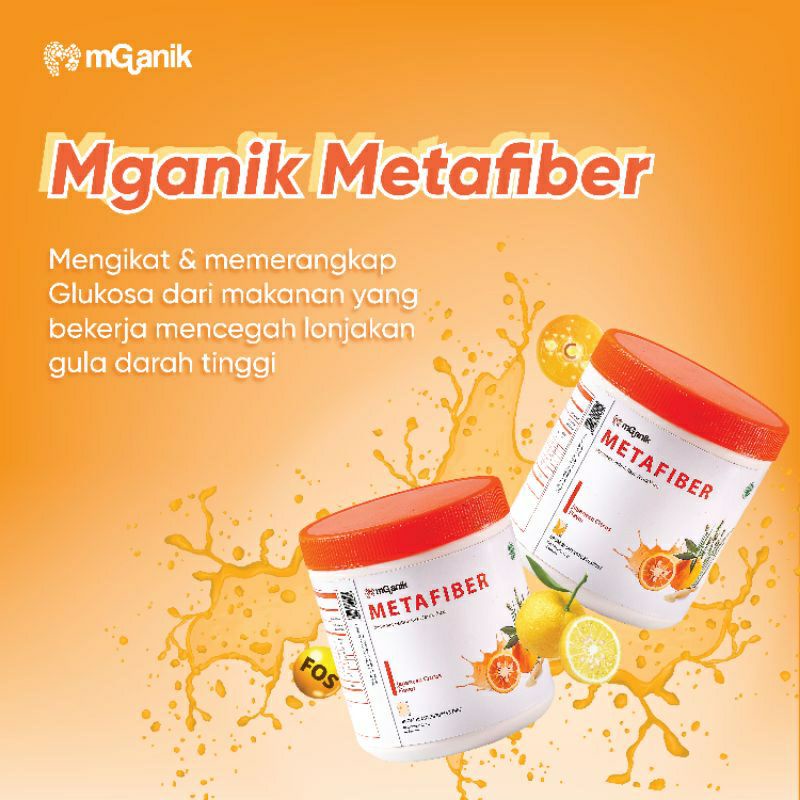 Mganik Metafiber Drink 252 gram - 42 serving Suplemen Serat Gula Darah