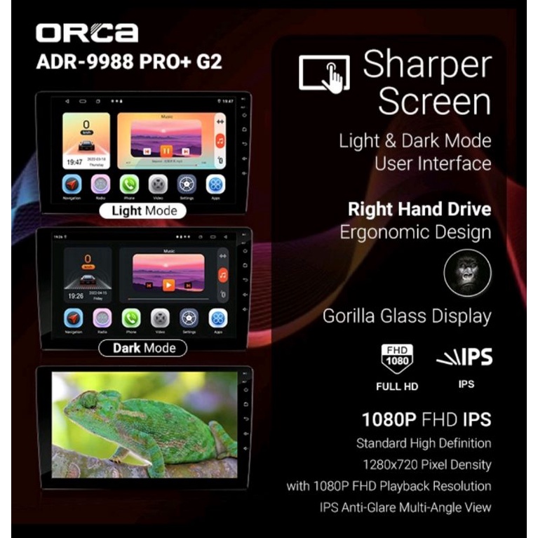 Head Unit ANDROID ORCA ADR 9988 PRO Android ORCA PRO 7&quot; inchi RAM 4GB ROM 64 GB TERBARU