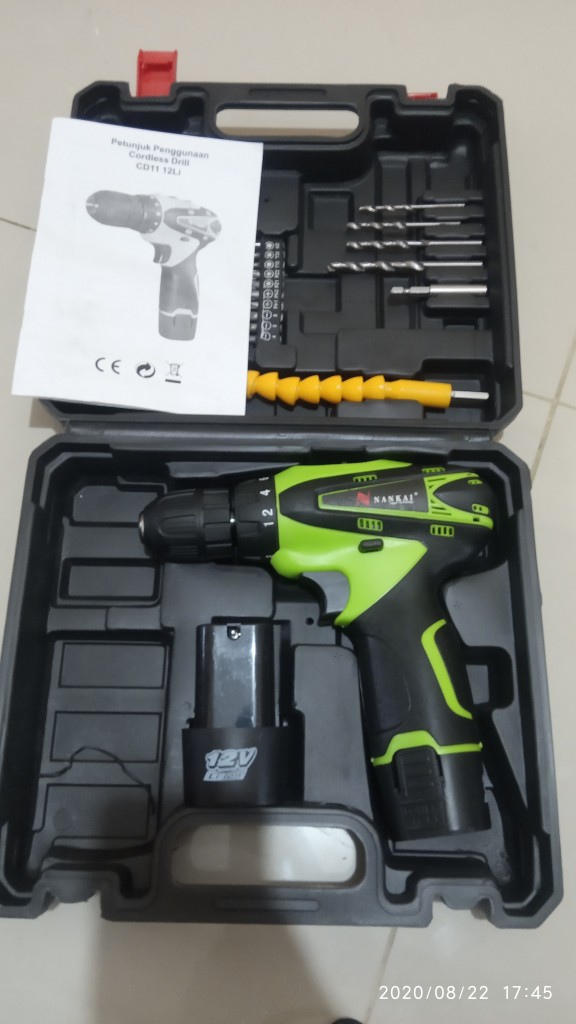Obeng Bor Tangan Elektrik Charger Cordless Screwdriver Nankai