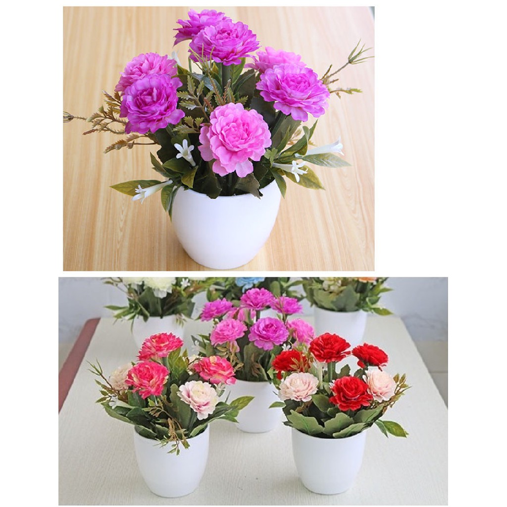 PT12 PT13 PT14 Pot Tanaman Hias Bunga Hias Plastik Ornamen Pot Bongsai Artificial Flower Decoration