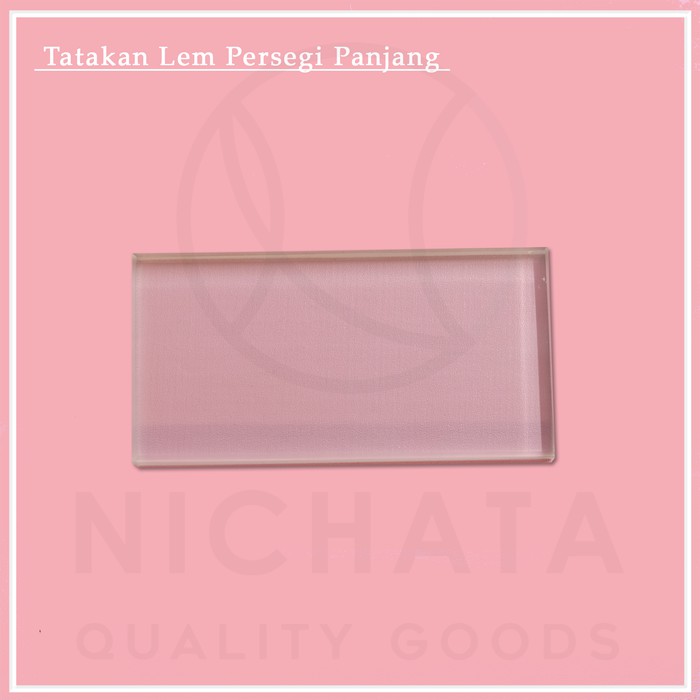 

Best Seller Tatakan Lem Persegi Panjang / Glass Palette Murah / Palet Kaca