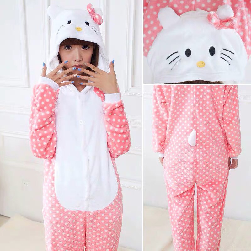 BAJU ONESIE HELLO KITTY PIYAMA KOSTUM PESTA ANAK DEWASA