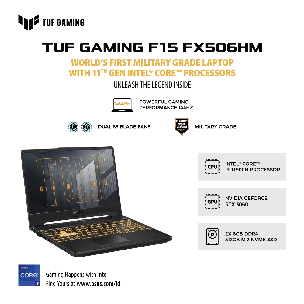 ASUS TUF GAMING F15 FX506HM I936B6G-O i9 11900H 16GB RTX3060