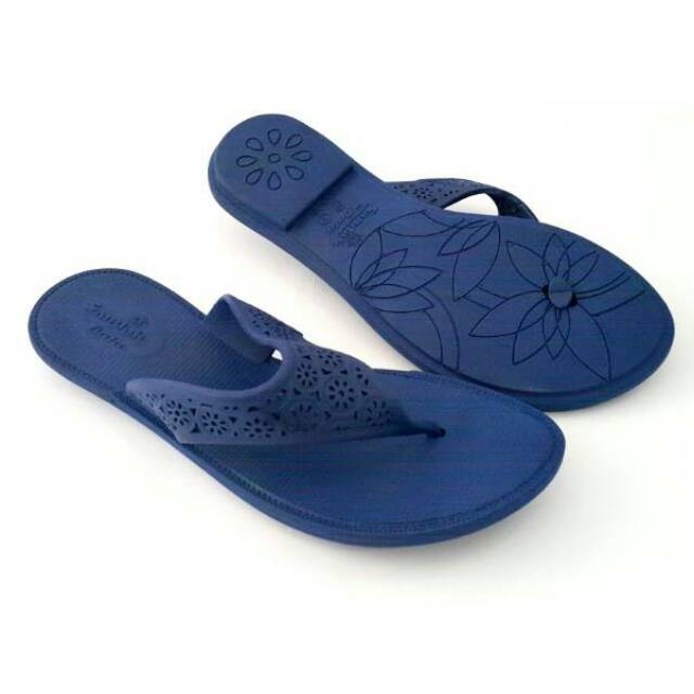 ORIGINAL BATA  Sandal  Karet  Lentur Jepit Wanita  Warna Biru 