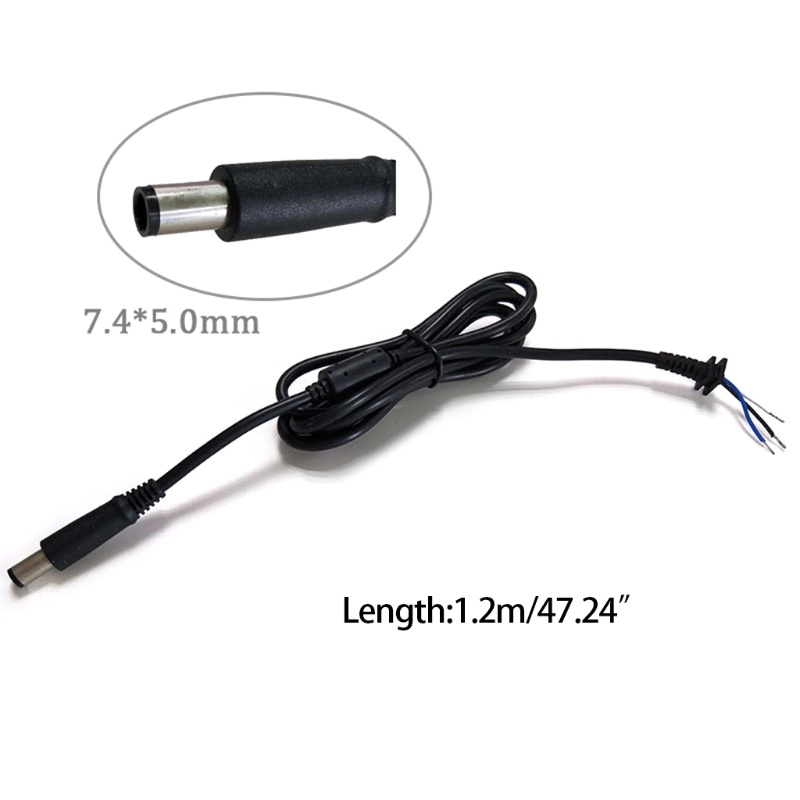 btsg DC Pigtail Cable Cord 7.4 x 5.0mm Male Plug with Center Pin for DELL Laptop