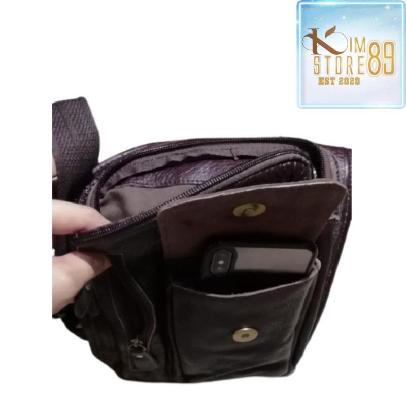 Tas Slempang/Tas Dada/ Sling Bag Pria Wanita - Kulit Asli