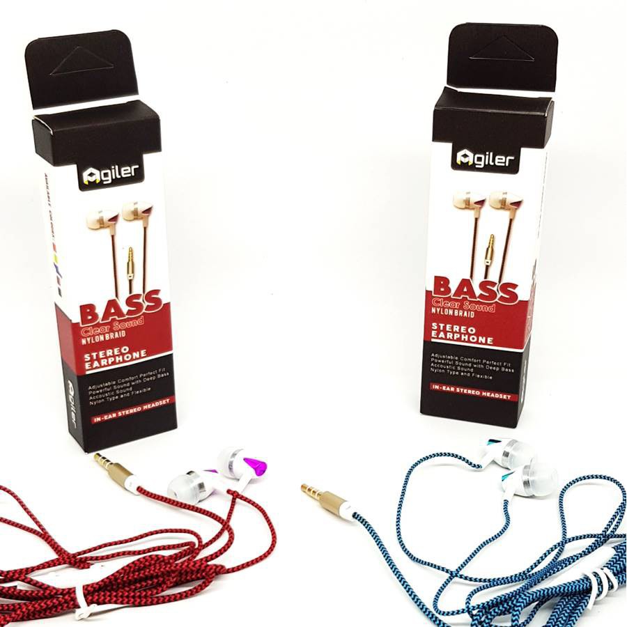 aksesoris hp earphone kabel agiler xbass