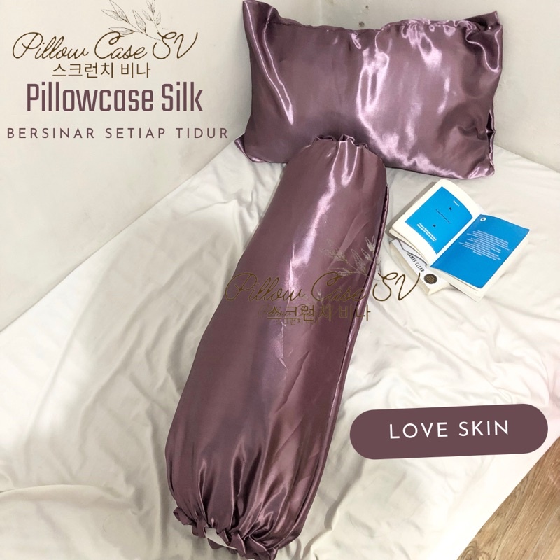 SILK SARUNG BANTAL SILK SV BASIC AESTHETIC SILK SATIN WITH PROTECTION PREMIUM PILLOWCASE SILK sarung bantal lembut kecantikan SV