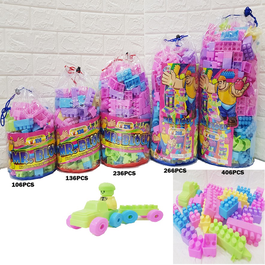 ( ISI 306 PCS )  Mainan Edukasi Anak  Block/ Mainan Anak Block Puzzle/ Mr.Block Jumbo