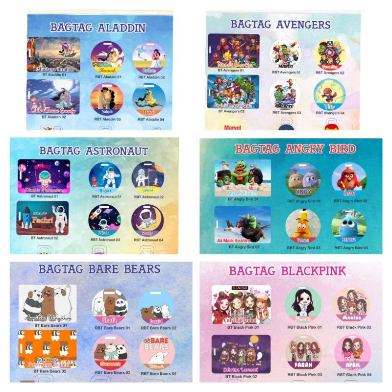 bagtag nama custom untuk tas anak tas bekal koper