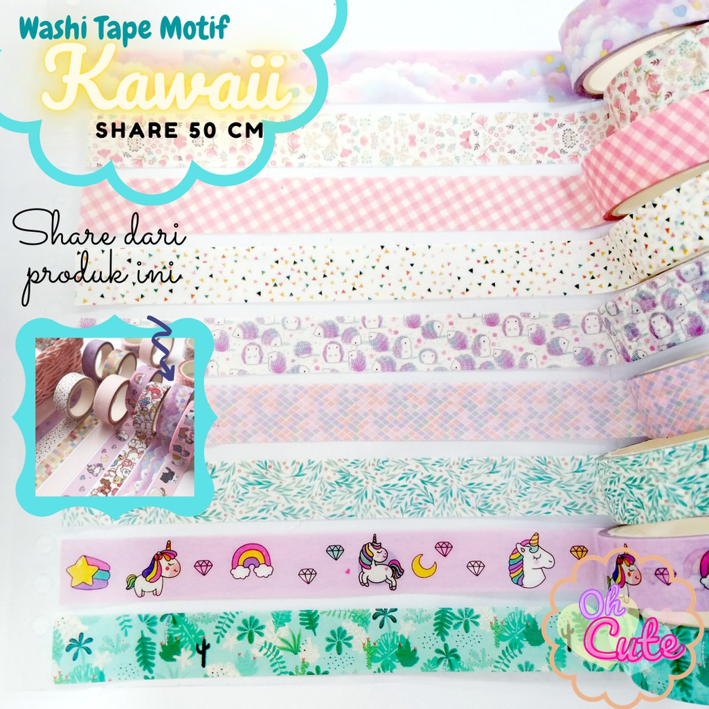 

SHARE 50 CM Washi Tape Motif Kawaii 18 motif