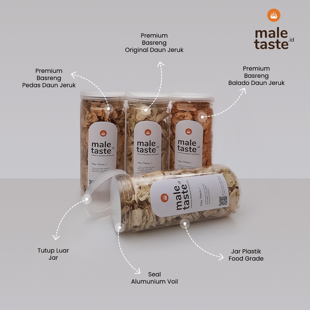 Premium Basreng Bandung Rasa Original Daun Jeruk - Balado Daun Jeruk-Pedas Daun Jeruk 270gr - maletaste.id-4