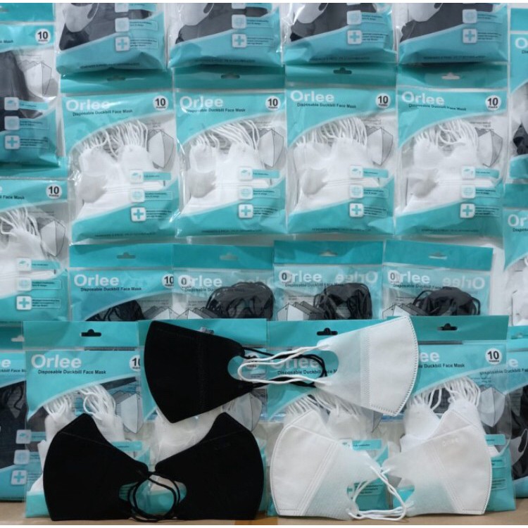 Masker Duckbill Original Orlee Emboss Earloop 3 Ply Izin Resmi Kemenkes Isi 10pcs &amp; 5pcs (repack) OK