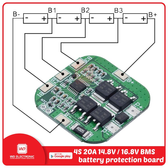 BMS 4S 20A Battery 18650 bms protection