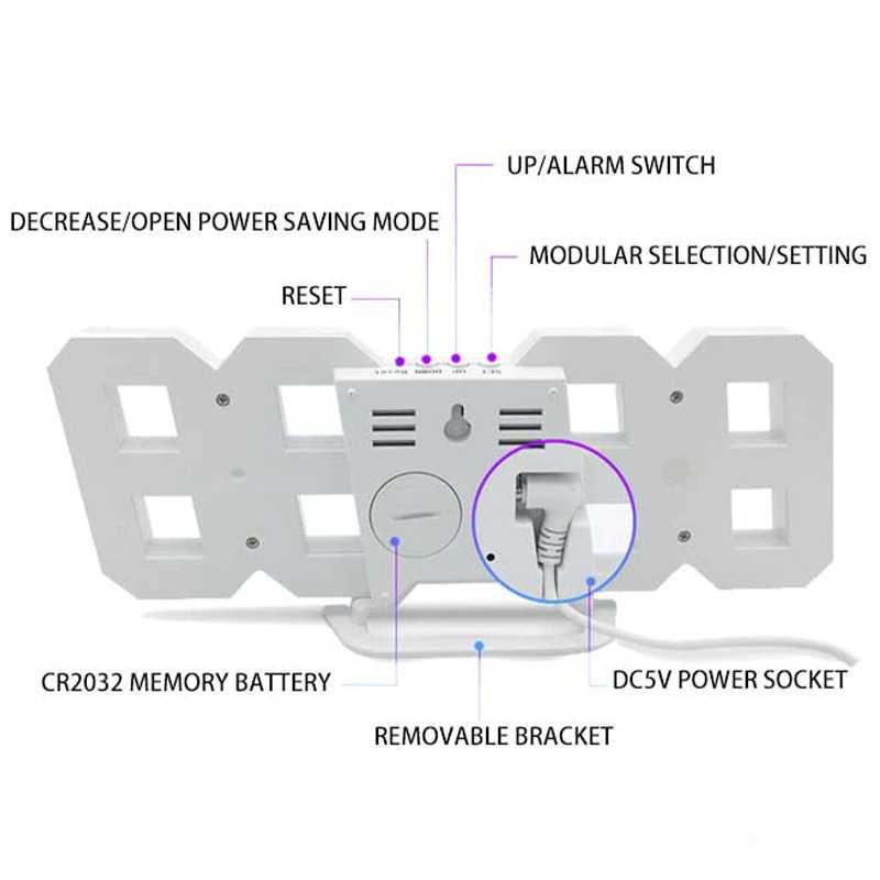 (100% BARANG ORI) Taffware Jam Meja LED Digital Clock - TS-S60-W