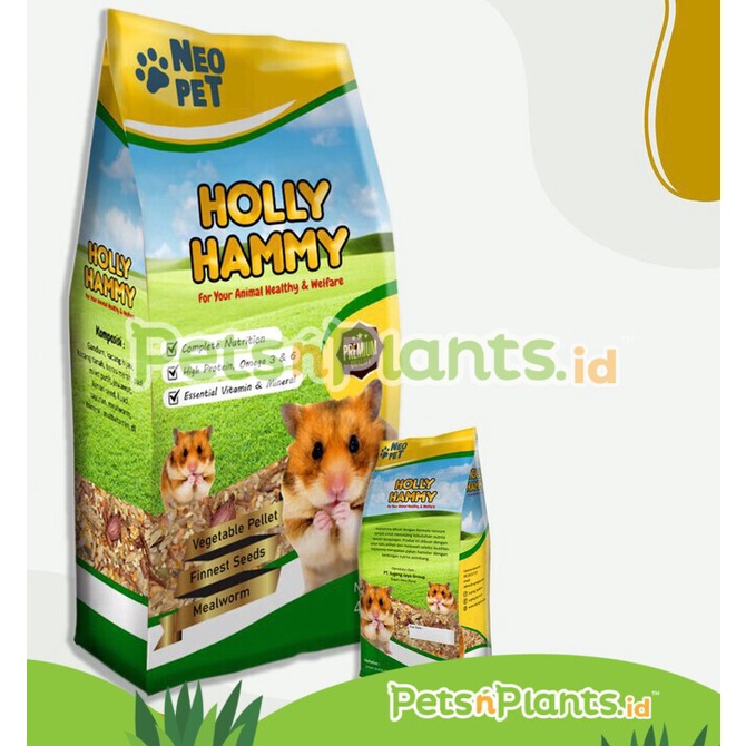 Holly Hammy - Makanan Hamster Lokal Ekonomis - Hamster Food Mixed Grains and Vitamin 400 Gram