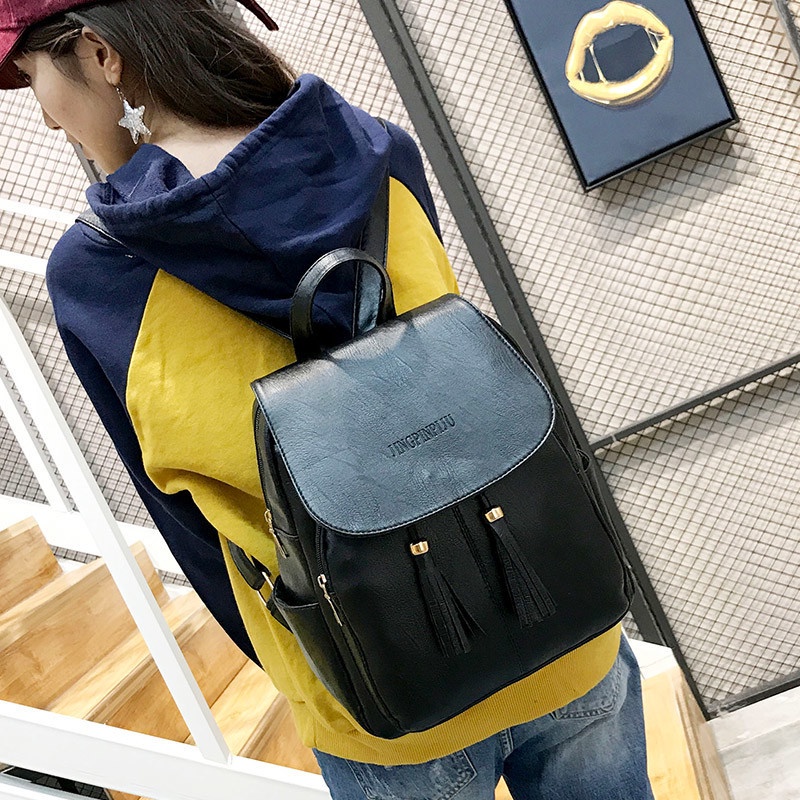 Satu7an T250 Tas Ransel Wanita Fashion Korean Style Kasual Tas Punggung Sekolah Backpack Cewek Kain Oxford + Polyester