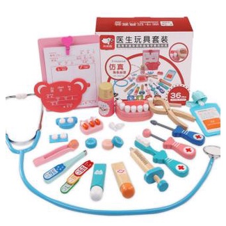 Wooden Doctor Dentist Set Mainan Edukasi Dokter Gigi Kayu Play Pretend