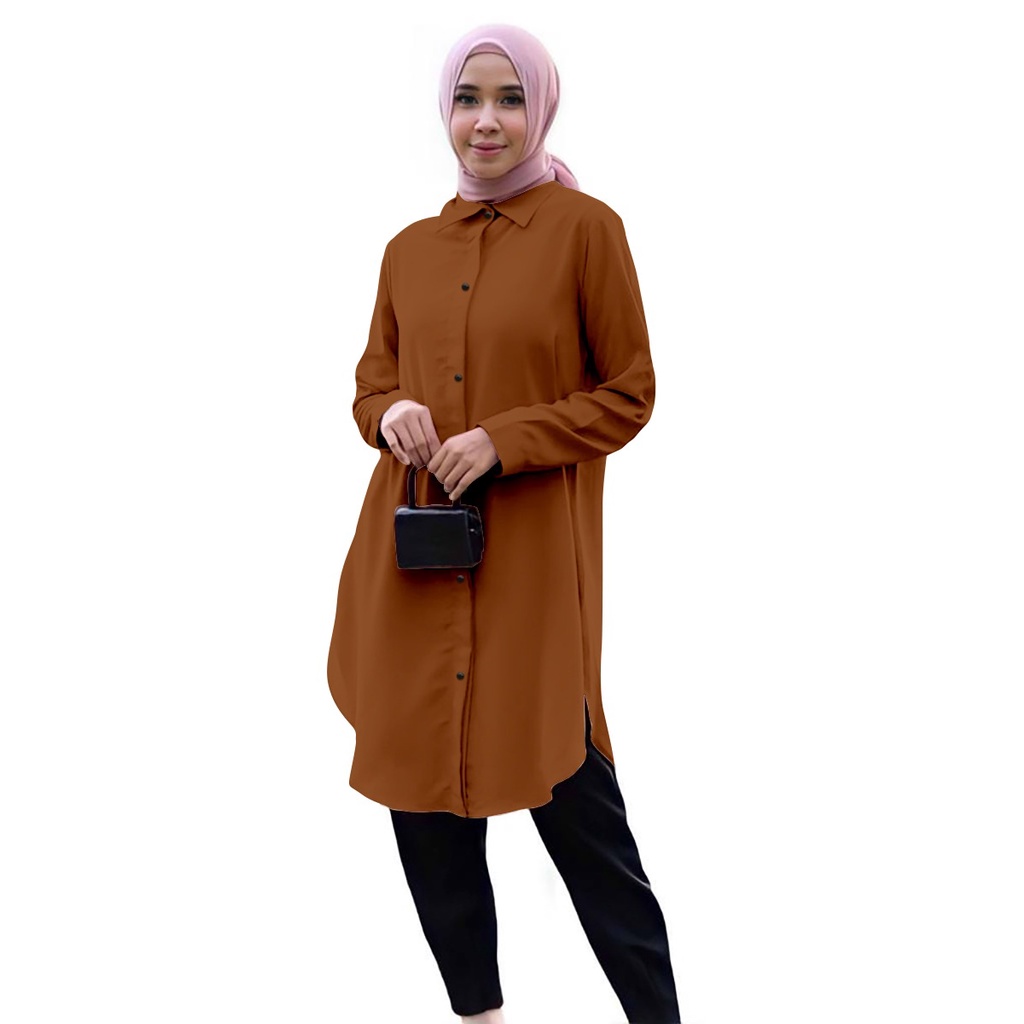 kemeja KH katun wanita oversize/kemeja wanita terbaru