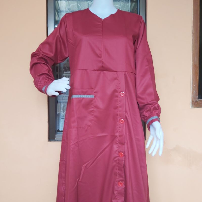 Gamis Kancing Saku depan Bahan Toyobo Fodu