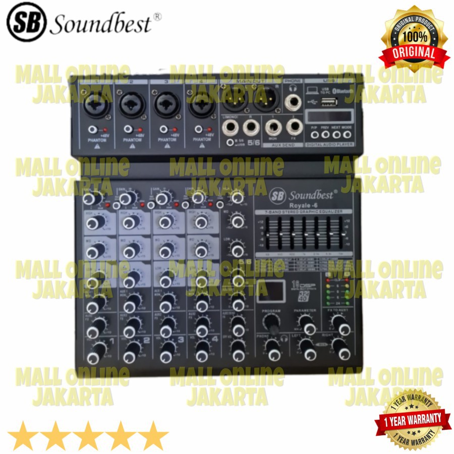 Mixer 6 channel Soundbest royale 6 Original Royale-6 Mixer audio