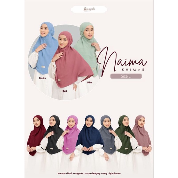 Khimar Naima dan nayla by Aisyah hijab | bahan crinkle airflow | khimar syari