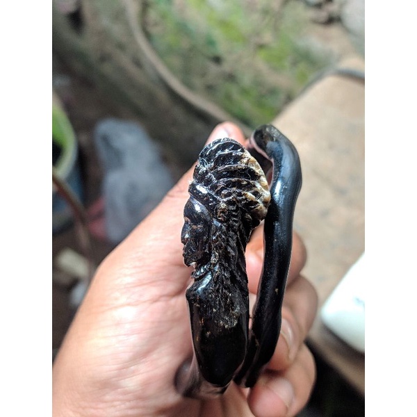 Akar Bahar hitam gelang akar Bahar hitam asli ukir suku dayak