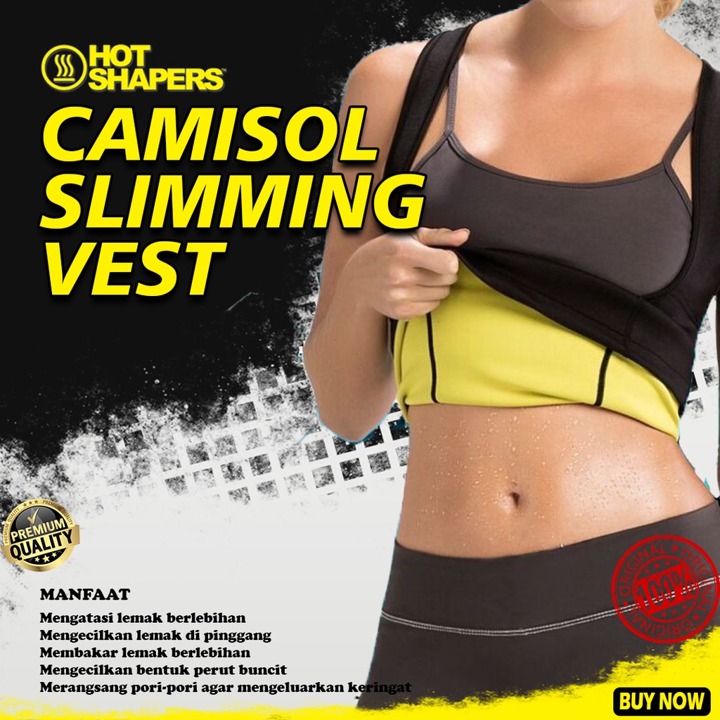 HOT SHAPERS CAMISOL SLIMMING VEST Rompi Pembakar Lemak dan Pengecil Pelangsing Perut Baju Pakaian Tanktop Olahraga Pria Wanita Bahan Neotex Smart Fabrics Technology