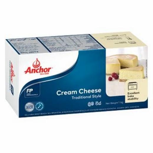 

(BISA COD) ANCHOR CREAMCHESE 1KG,keju cream untuk cake ,khusus instant kurir