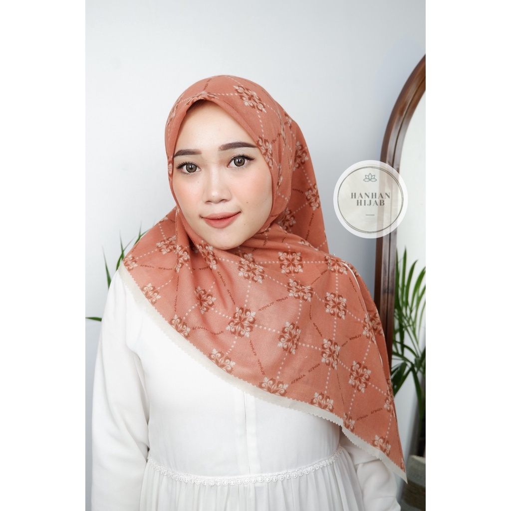 (100K Get 4) KAYLA SCARF SEGIEMPAT VOAL MOTIF PREMIUM LASERCUT