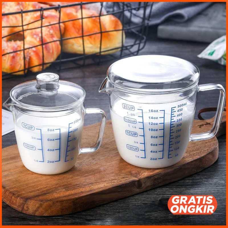 Gelas Teko Susu Jug Borosilicate Pitcher Flat Lid - ZM0080 500ml