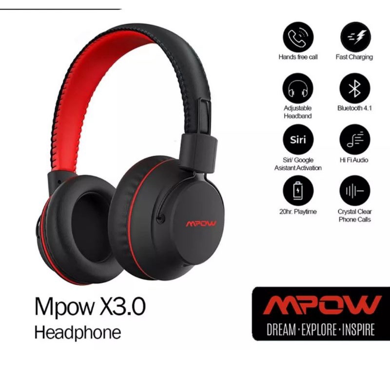 Headset MPOW X3.0 Bluetooth Headphone - Black