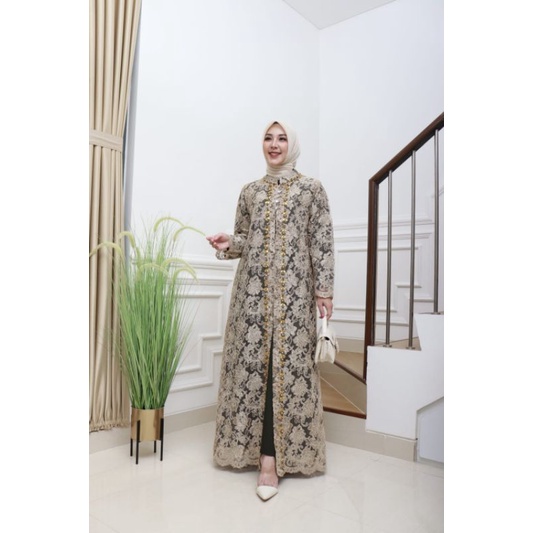 Gamis + Cardigan Corneli Gliter Benout Bordir Payet Original Butik