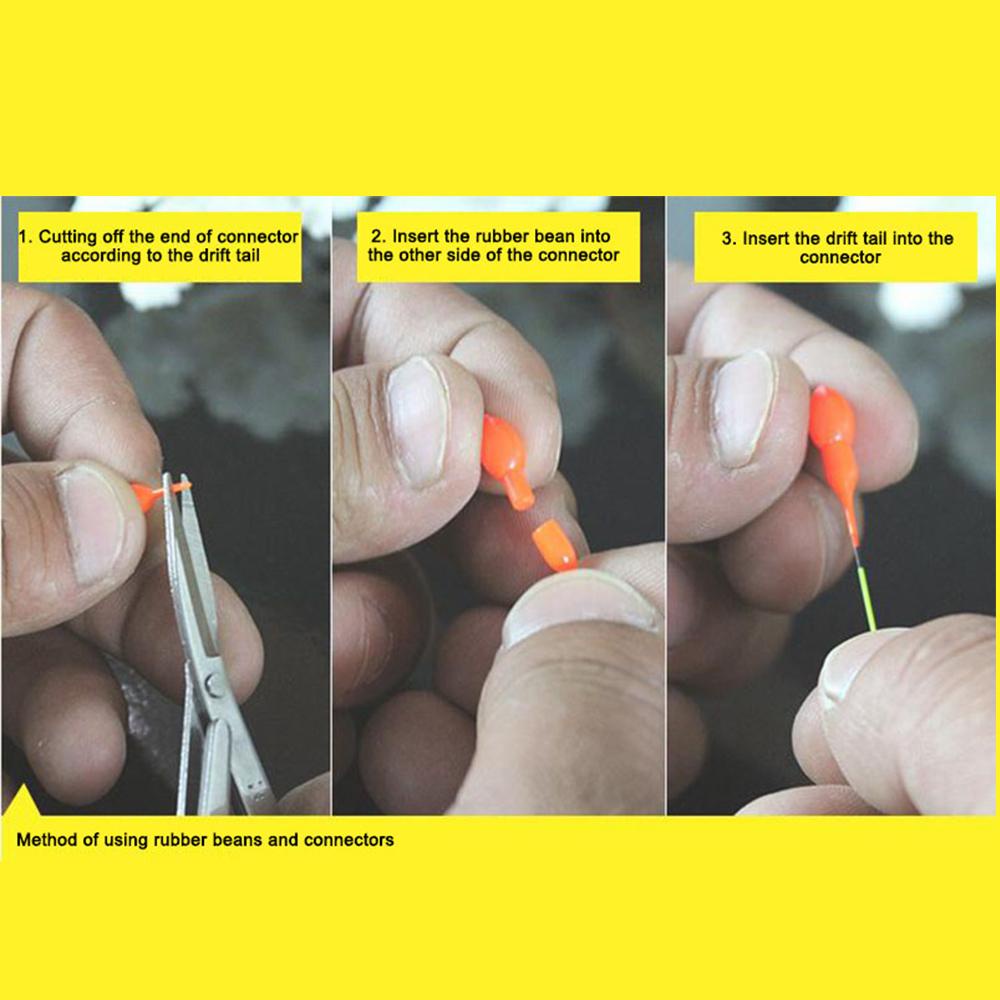 Wonder 50PCS Pelampung Memancing Drift Tail Rig Rigging Bahan Hot Fishing Tackles Tools Stoppers Konektor Plastik Bercahaya