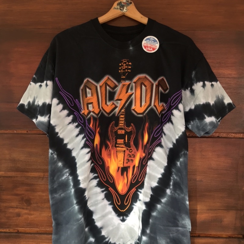 Tshirt Band Original ACDC ‘Hells Bells’ Tie Dye