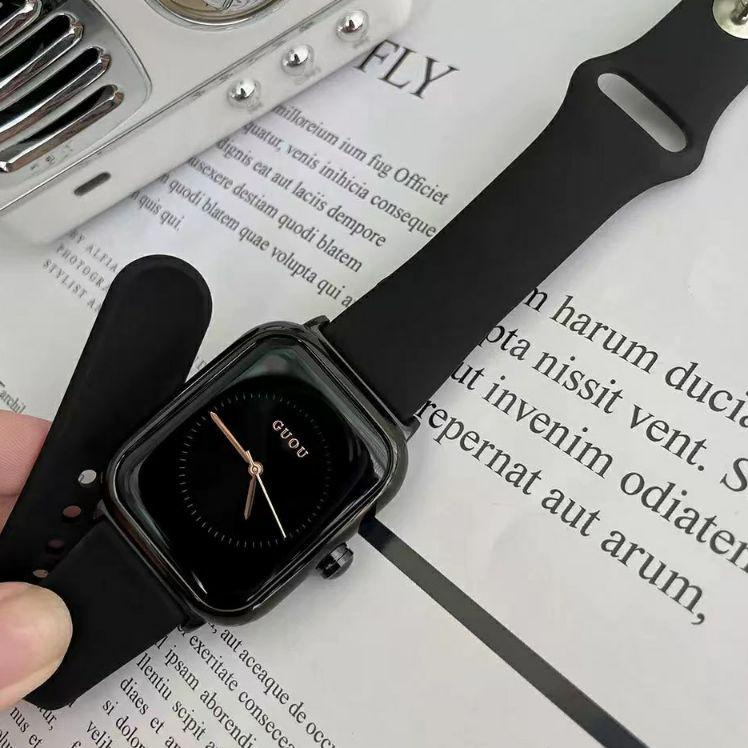LANGSUNG KIRIM.. 0Jam Tangan Wanita Kekinian Strap Pu Dial Kotak Fashion Import