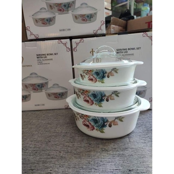 Wadah Keramik Casserole set 3 pcs