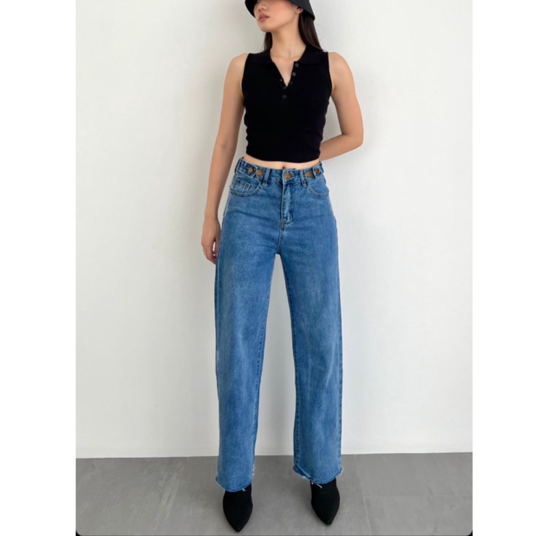 Celana Boyfriend Wanita | Celana Kulot Jeans | Celana Kulot | Yurila Loose - HOPYLOVY