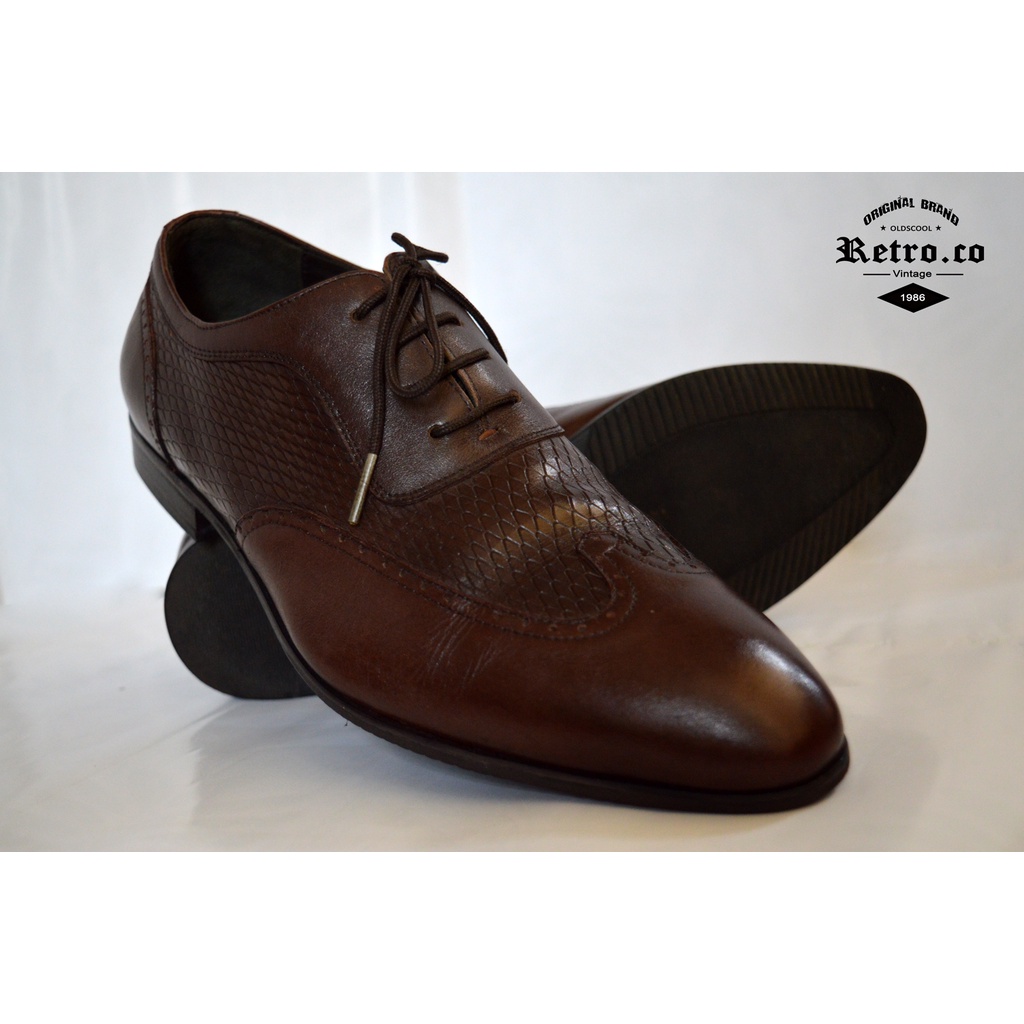 Sepatu Kulit Pria/ ANDREW Shoes Genuine Leather Brown Original Size 40 Like new