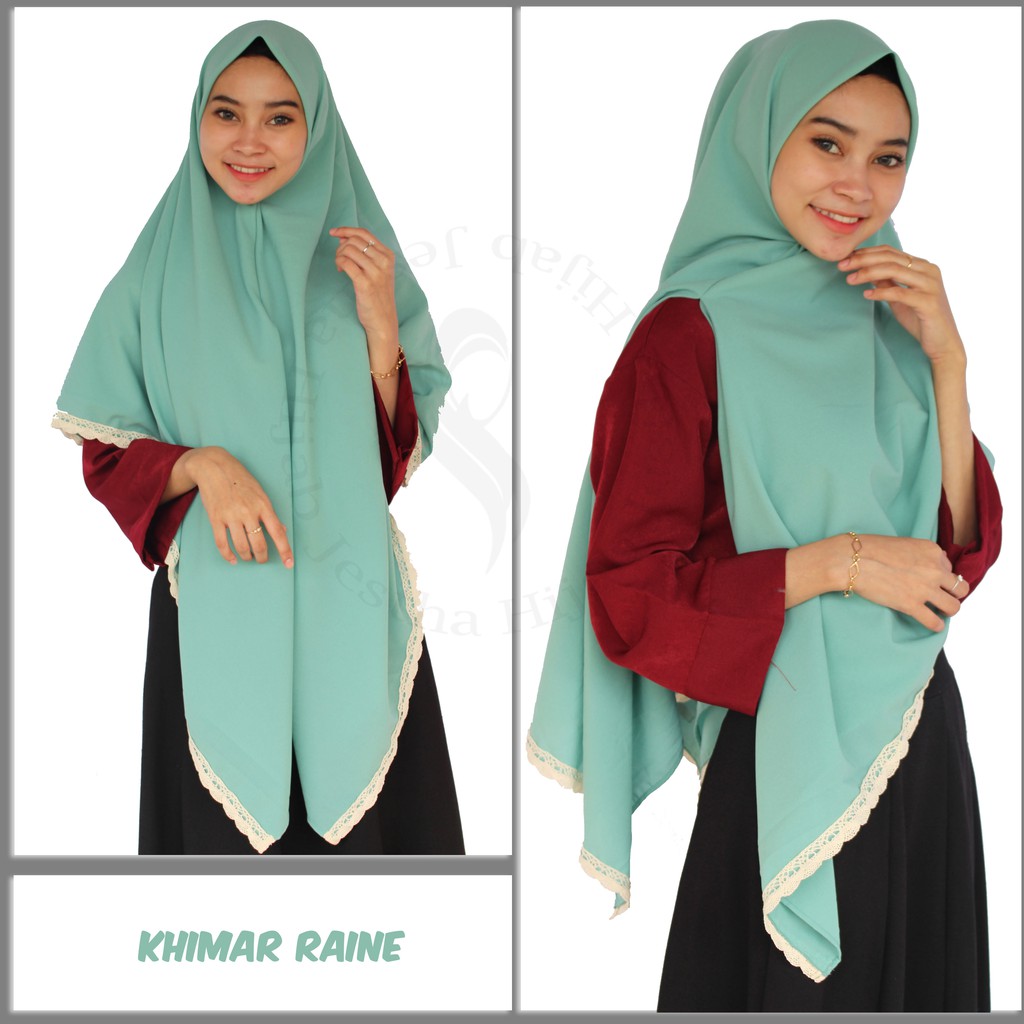 Jilbab Hijab Khimar Instan Raine Renda Jumbo Syari Bahan Diamond Premium 150x150-3