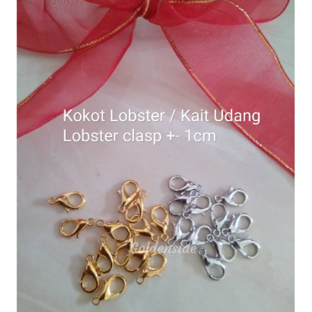 (isi 10) Kokot Lobster, Lobster Clasp, Kait gelang dan kalung, Kait udang per bks