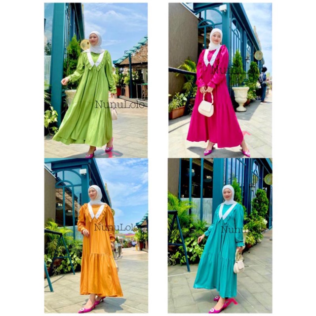 Ready.. Hanna Midi Dress by NunuLolo Gamis Muslim Original