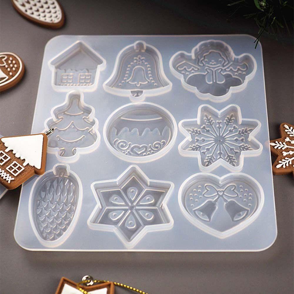 Lanfy Gantungan Kunci Cetakan Snowflake Perhiasan Casting Dekorasi Natal Resin Silikon Craft Making Tool