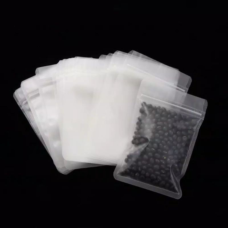 50pcs Plastik Flat Ziplock Buram | Plastik Klip Frosted
