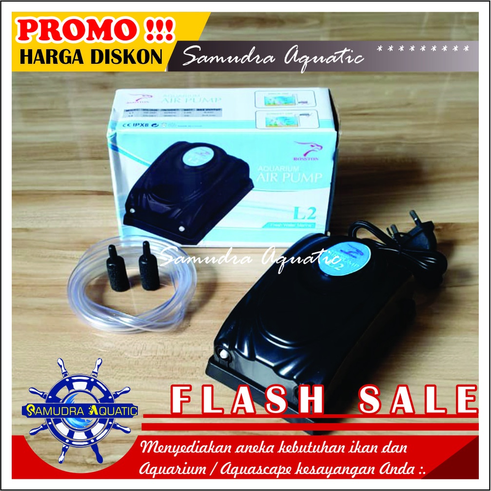 PAKET AERATOR LENGKAP 2 Lubang, Air Pump Mesin Airator Aquarium Aquascape, FREE BUBLEWRAP