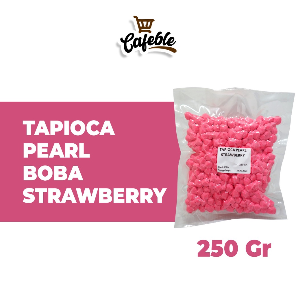 Jual Itpin Tapioca Pearl Bubble Boba Strawberry Kemasan 250 gram