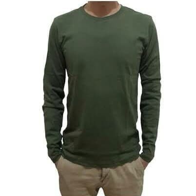 LENGAN PANJANG ARMY kaos pria polos panjang longsleeve combed - LS KAOS ARMY, M Terlaris